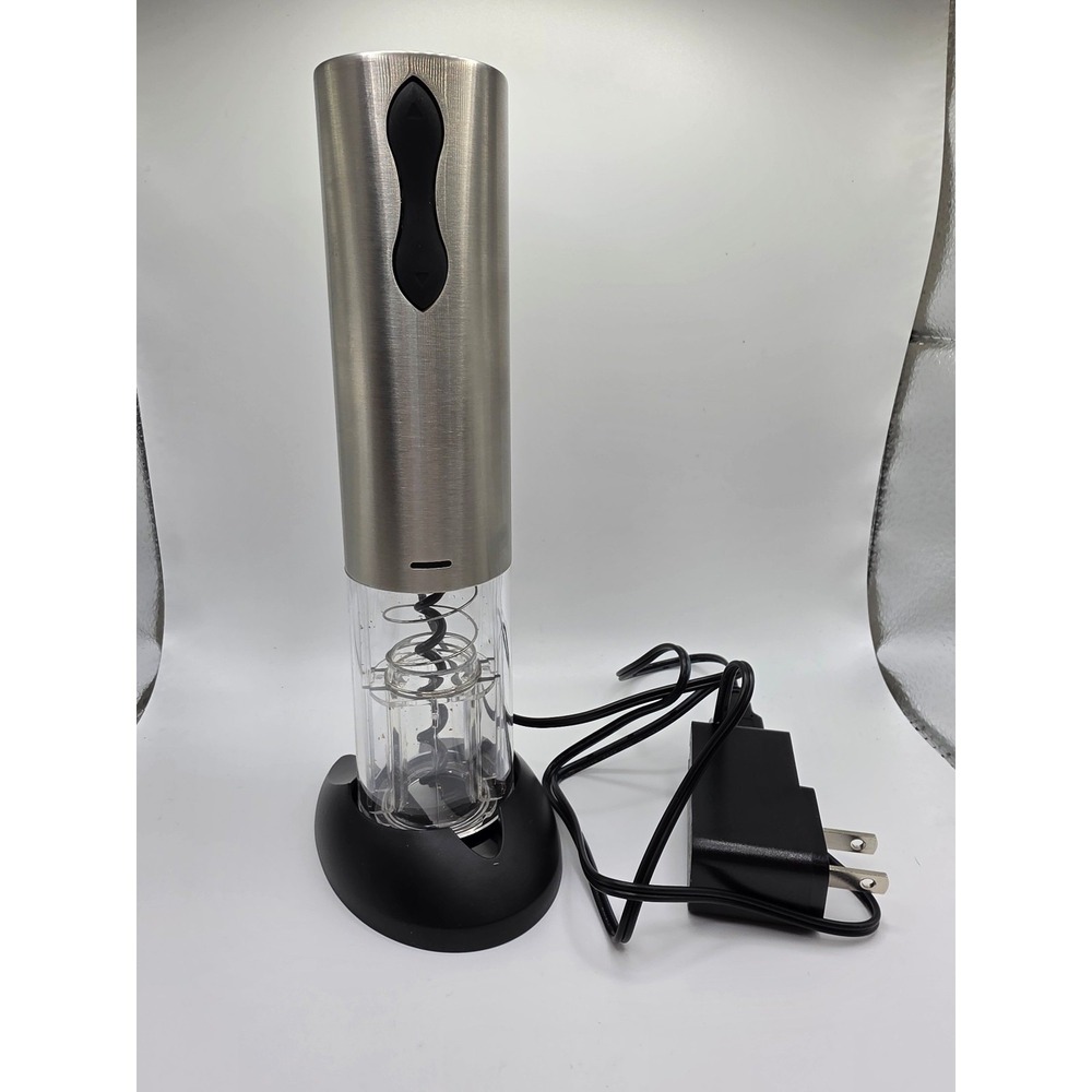 Pampered Chef Electric Wine Opener 1489 Cordless Stainless Steel USB
